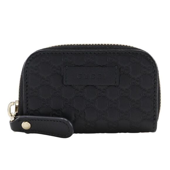 Gucci GG Micro Shima Leather Coin Case